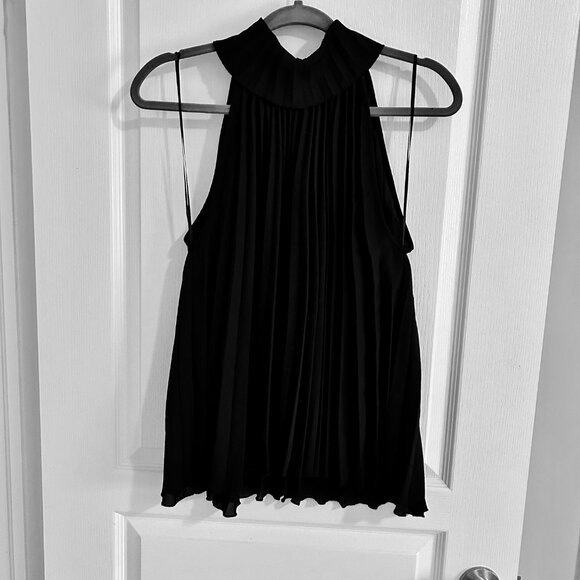 Zara Pleated Chiffon Top – Fun & Flowy Vibes Sz XS-NWT - Picture 2 of 9